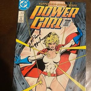 Vintage Power Girl issue 1 signed by writer Paul Kupperberg great condition DC